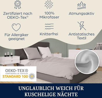 SleepWise Bettw&auml;sche 135x200 cm, Microfaser Duvet Cover 1 Bett- und 1 Kissenbezug