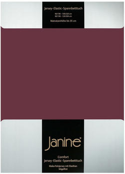 Janine Jersey Elastic Spannbetttuch 180x200 cm - 200x220 cm burgund