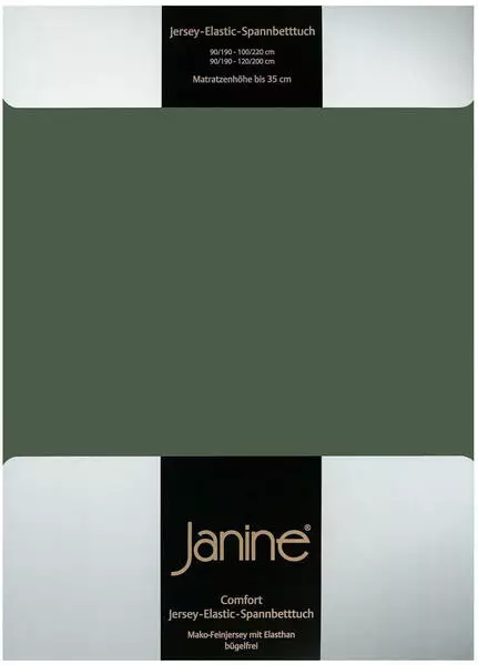 Janine Jersey Elastic Spannbetttuch 140x200 cm - 160x220 cm olivgrün