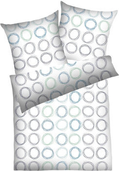 Dyckhoff Weichfrottier Bettwäsche blau 155x220+80x80 cm (426975)