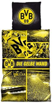 BVB Biber-Bettwäsche Gelbe Wand Gelb 2 teilig 135x200cm