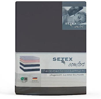 Setex Feinbiber Spannbettlaken 140x200 cm Anthrazit