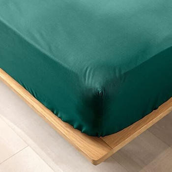 Douceur d'Intérieur Spannbettlaken 180x200 cm Biolina Smaragd