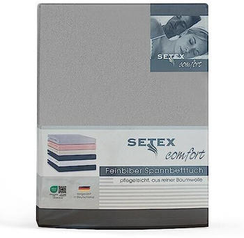 Setex Feinbiber Spannbettlaken 90x200 cm Silber