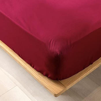 Douceur d'Intérieur Biolina Spannbettlaken 140x190 cm Bordeaux
