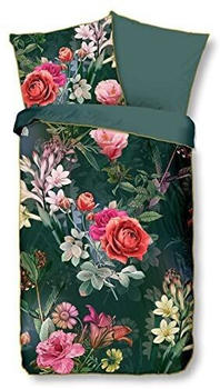 Descanso Simone Organic Cotton Satin Bed Linen 135x200+1-80x80 cm with Flowers Motif