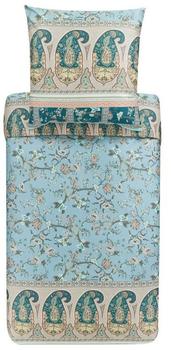 Bassetti Bettw&auml;sche Garnitur Genova V1 Mako-Satin Gr&uuml;n 2-Teilig 155cmx220+80x80 cm