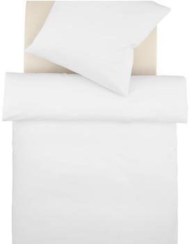 Fleuresse Colours Interlock Jersey Bettw&auml;sche-Garnitur wei&szlig; 155x200+80x80 cm