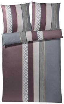 Joop! Cornflower Stripes Bettwäsche aus Mako-Satin - deep wine - 240x220 / 2x80x80 cm Joop! Cornflower Stripes Bettwäsche aus Mako-Satin - deep wine - 240x220 / 2x80x80 cm