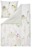 Estella Mako-Satin Wendebettw&auml;sche Meadow gr&uuml;n Kissenbezug einzeln 40x80 cm -