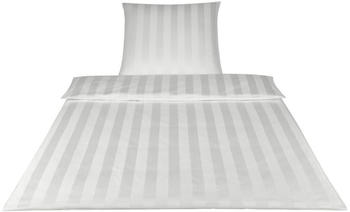 Elegante Noblesse Kopfkissenbezug Satin Wei&szlig; 80x80 cm