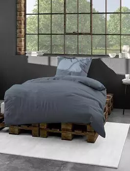 Bierbaum Bettw&auml;sche 3899 Mako-Satin Jeans 21 155x220+80x80 cm.