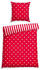 Schiesser Bettwäsche Sterne Feinbiber 155x220 rot/weiß