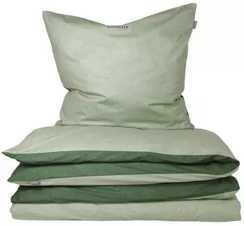 Schiesser Bettw&auml;sche Doubleface Renforc&eacute; 155x220 hellgr&uuml;n/dunkelgr&uuml;n