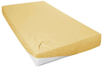 H.G. Hahn-Haustextilien Mako-Feinjersey-Spannlaken 140-160x200 cm senf