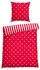 Schiesser Bettwäsche Sterne Feinbiber 135 x200 rot/weiß