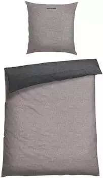Schiesser Bettwäsche Doubleface Renforcé 135 x200 hellgrau/schwarz – Eleganz und Komfort in Einem