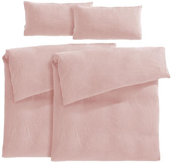 Pure Label 4-teilig Musselin Bettw&auml;sche-Set 40x80+135x200 cm rosa