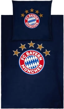 FC Bayern M&uuml;nchen Glow in the dark 135x200+80x80 cm navy