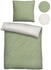Biberna Melange Flanell-Wendebettwäsche 0840500-426 135x200 cm pistaziengrün