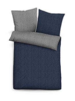 Biberna Uni-Melange Flanell 840500 135 x 200 + 80 x 80 cm Marine