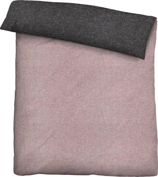 Biberna Melange Flanell-Wendebettwäsche 0840500-140 155x220 cm brombeer