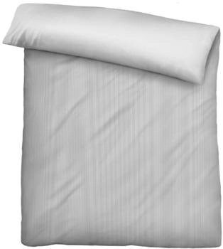 Biberna Mako-Satin Feine Streifen 0615211-017 155x220 cm sturmgrau