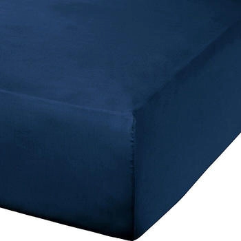 Erwin Müller Mako-Satin Spannbettlaken Landshut blau 180x200 cm