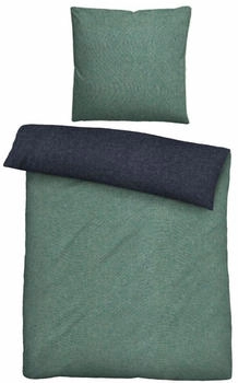 Biberna Melange Flanell-Wendebettwäsche 0840500-430 200x200 cm schilf