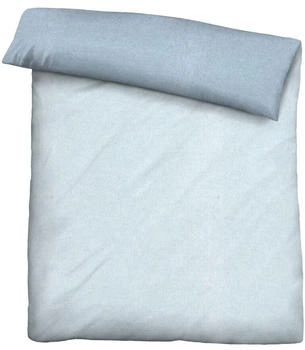 Biberna Melange Flanell-Wendebettw&auml;sche 0840500-221 135x200 cm isblau