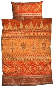 CASATEX Indi Terra-Orange Satin, Satin, 3 teilig, Indisch, Orientalisch, Terra-Orange
