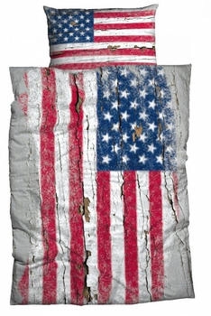 CASATEX USA Flagge Renforce Used Look Renforc&eacute; 2tlg. 135x200+80x80 cm Streifen, Sterne