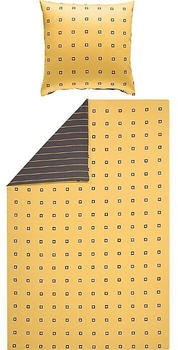 Erwin Müller Mako-Satin Wendebettwäsche gelb/grau 135x200+80x80 cm