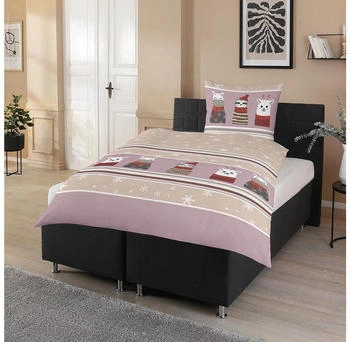 Traumschlaf Biber Nisa beige ashrose 135x200+80x80 cm Traumschlaf Biber Nisa beige ashrose 135x200+80x80 cm