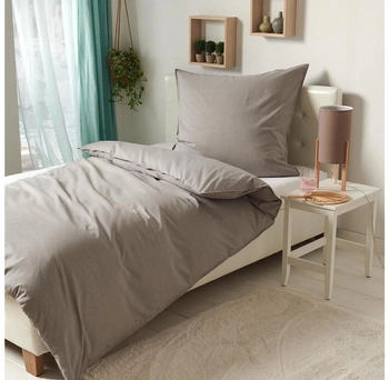 Traumschlaf Basic Uni Chambray 200x220+2x80x80 cm grau