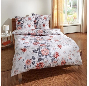 Traumschlaf Feinflanell Blumen rot 200x200+2x80x80 cm Feinflanell Blumen rot Traumschlaf Feinflanell Blumen rot 200x200+2x80x80 cm Feinflanell Blumen rot