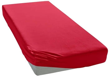 Elegante Mako-Jersey Spannbetttuch 8000 100 x 200 cm Rot