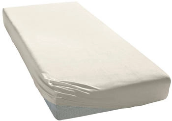 Elegante Mako-Jersey Spannbetttuch 8000 120 x 200 cm Wollwei&szlig;