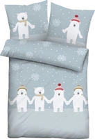 Biberna Kinderbettw&auml;sche "Eddy" 2 Stk. mit winterlichen Eisb&auml;ren