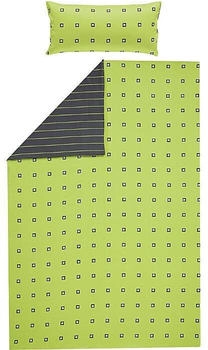 Erwin Müller Mako-Satin Wendebettwäsche gruen/grau 135x200+40x80 cm