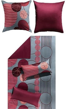 Erwin Müller Mako-Satin Wendebettwäsche rot 135x200+80x80 cm