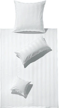 Erwin M&uuml;ller Mako-Damast Bettw&auml;sche F&uuml;rth weiss 135x200+80x80 cm