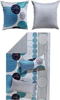 Erwin Müller Mako-Satin Wendebettwäsche blau 135x220+80x80 cm
