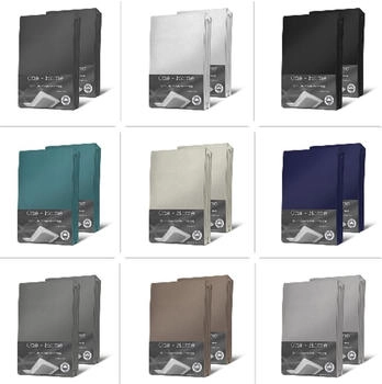 One Home 2er Set Jersey Spannbetttuch Heavy Baumwolle mit Rundumgummizug Taupe 90x200 - 100x200 cm