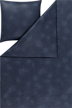 Estella Bettwäsche 135x200 Pippa Rauten Dreiecke indigo, 2 teilig