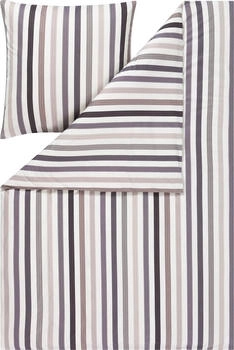 Estella Bettwäsche Tavaro 135x200 + Kissen 80x80 Streifen grau, 2 teilig