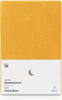 Blumtal 2er-Set Frottee Spannbettlaken 140x200cm - bis 25cm Matratzenhöhe, Spicy Mustard