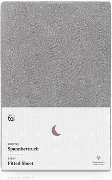 Blumtal 2er-Set Frottee Spannbettlaken 160x200cm - bis 25cm Matratzenhöhe, Grau