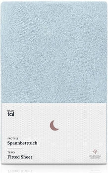Blumtal 2er-Set Frottee Spannbettlaken 180x200cm - bis 25cm Matratzenhöhe, Hellblau