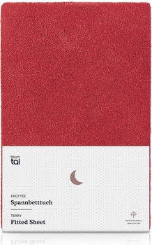 Blumtal 2er-Set Frottee Spannbettlaken 180x200cm - bis 25cm Matratzenhöhe, Rot